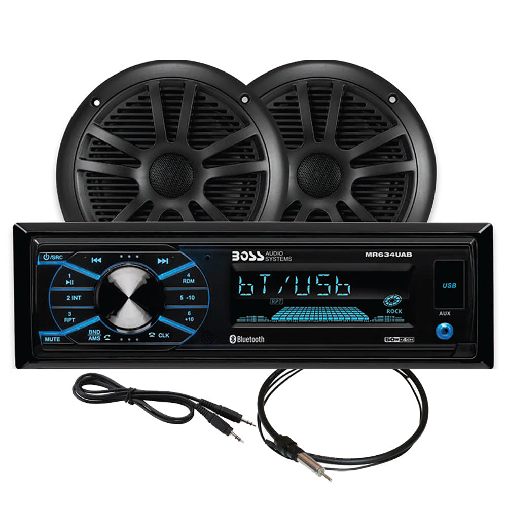 Suncoast Marine and Auto offers Boss Audio MCBK634B.6 Marine Stereo 6.5" Speaker Kit - Black [MCBK634B.6]