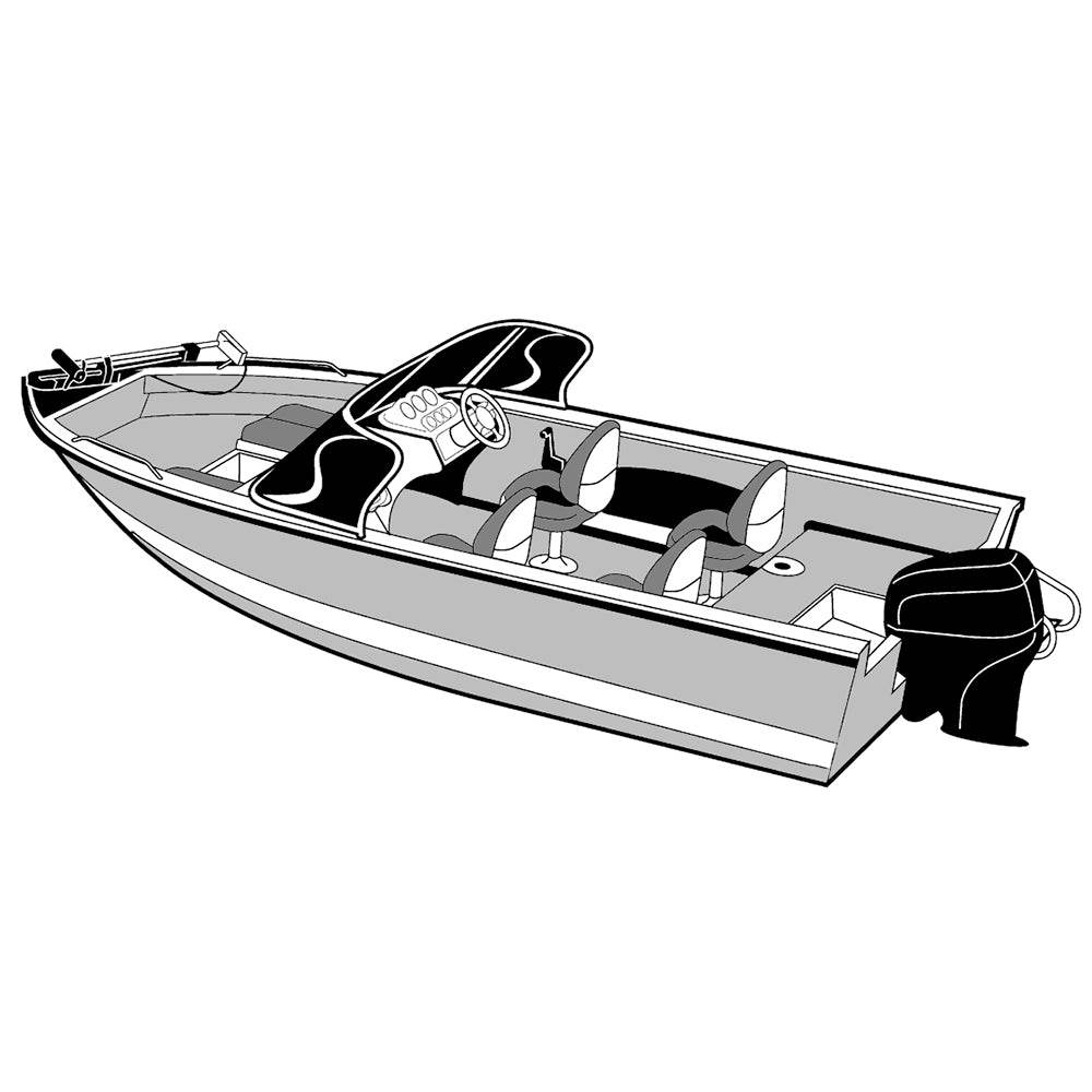 Suncoast Marine and Auto offers Carver Performance Poly-Guard Wide Series Styled-to-Fit Boat Cover f/18.5 Aluminum V-Hull Boats w/Walk-Thru Windshield - Grey [72318P-10]