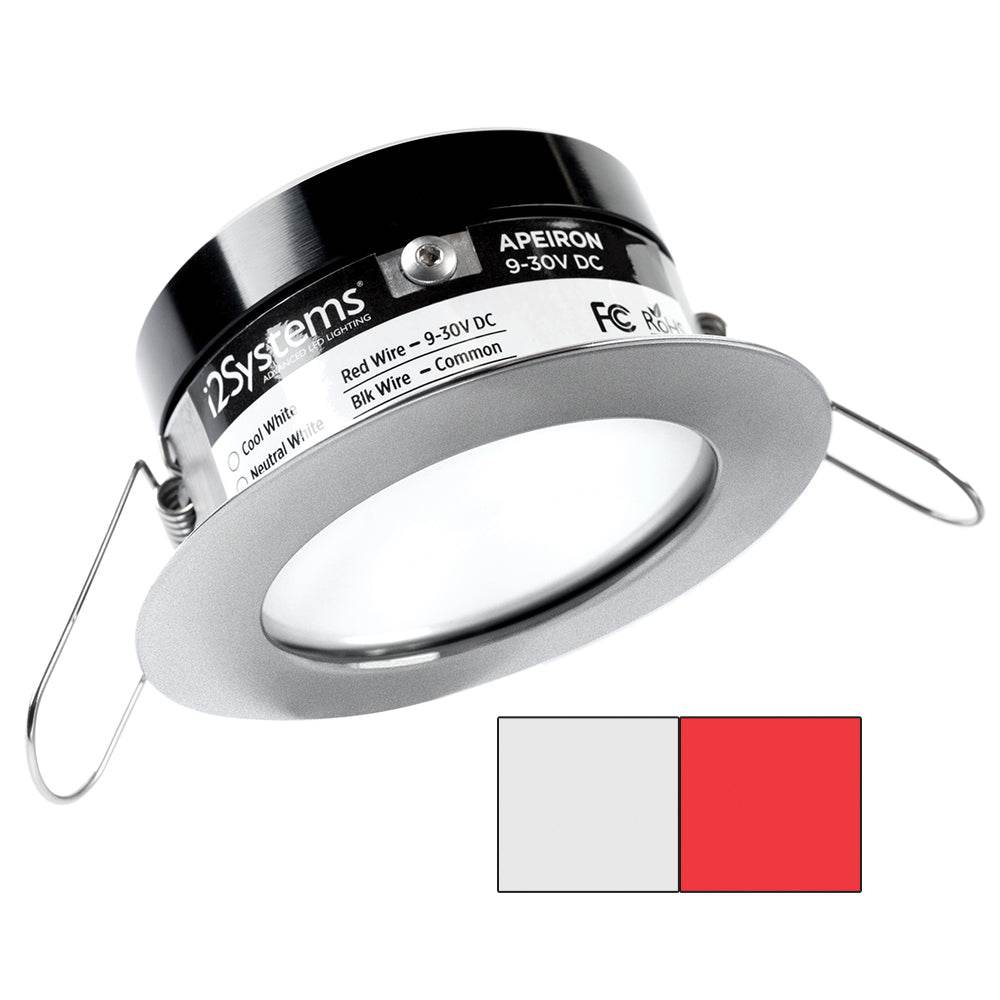 Suncoast Marine and Auto offers i2Systems Apeiron PRO A503 - 3W Spring Mount Light - Round - Cool White Red - Brushed Nickel Finish [A503-41AAG-H]