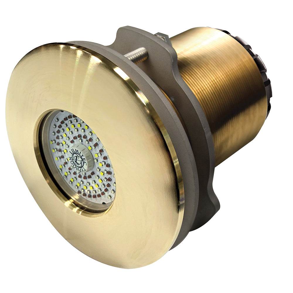 Suncoast Marine and Auto offers Lumitec SeaBlaze Typhoon Underwater Light - Bronze Thru-Hull LED Light - White/Blue - Flush Mount [101450]