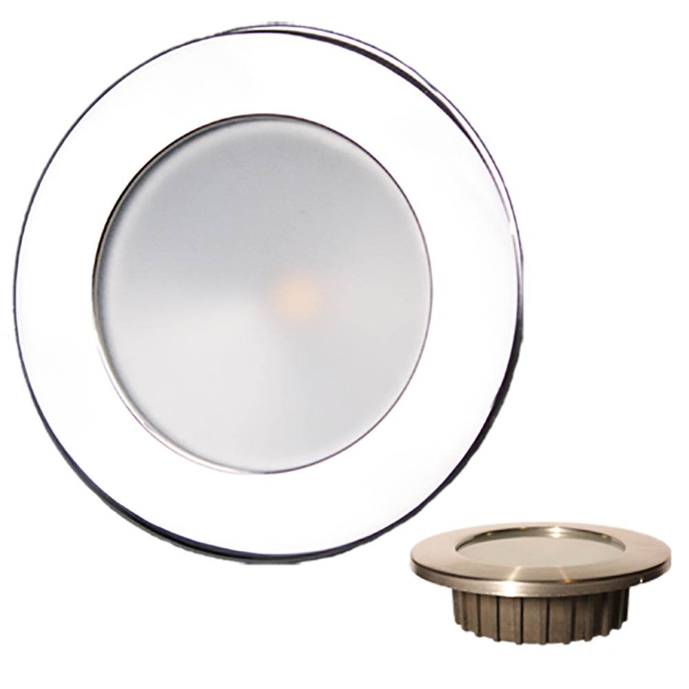 Suncoast Marine and Auto offers Lunasea ZERO EMI Recessed 3.5 LED Light - Warm White, Red w/Polished Stainless Steel Bezel - 12VDC [LLB-46WR-0A-SS]