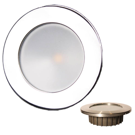 Suncoast Marine and Auto offers Lunasea Gen3 Warm White, RGBW Full Color 3.5 IP65 Recessed Light w/Polished Stainless Steel Bezel - 12VDC [LLB-46RG-3A-SS]