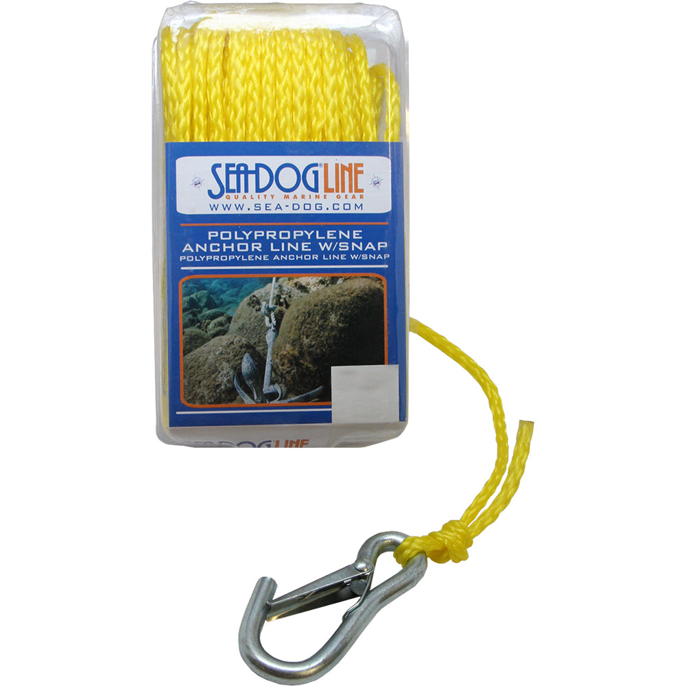 Suncoast Marine and Auto offers Sea-Dog Poly Pro Anchor Line w/Snap - 1/4" x 50 - Yellow [304206050YW-1]