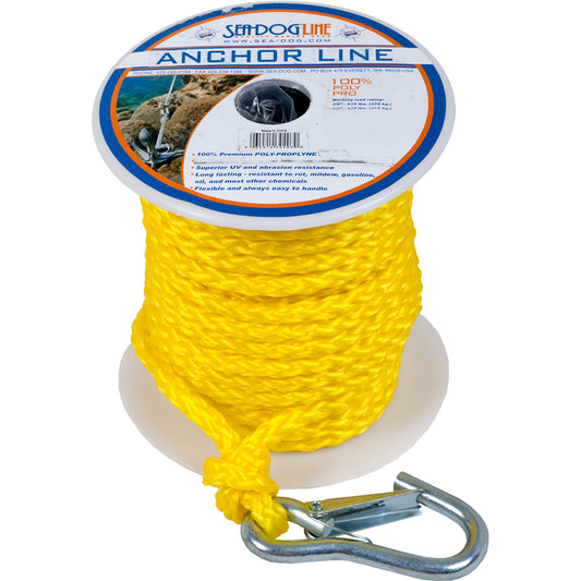 Suncoast Marine and Auto offers Sea-Dog Poly Pro Anchor Line w/Snap - 3/8" x 75 - Yellow [304210075YW-1]