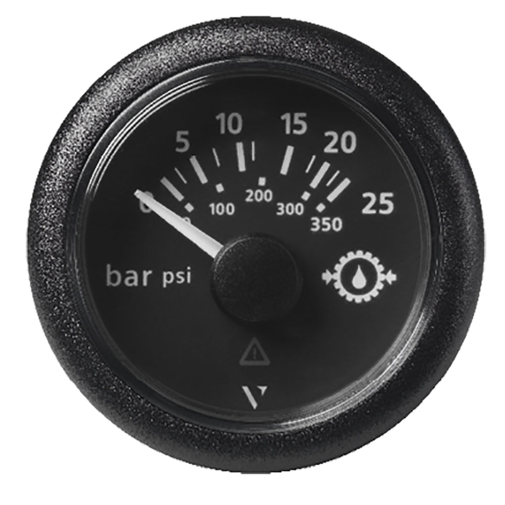 Suncoast Marine and Auto offers Veratron 52MM (2-1/16") ViewLine Transmission Oil Pressure 25 Bar/350 PSI - Black Dial Round Bezel [A2C59514136]