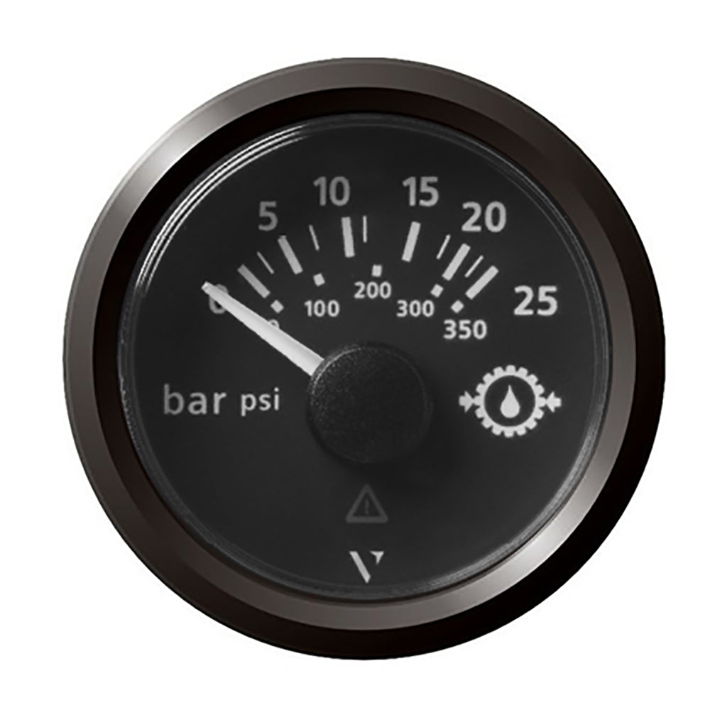 Suncoast Marine and Auto offers Veratron 52MM (2-1/16") ViewLine Transmission Oil Pressure 25 Bar/350 PSI - Black Dial Triangular Bezel [A2C59514139]