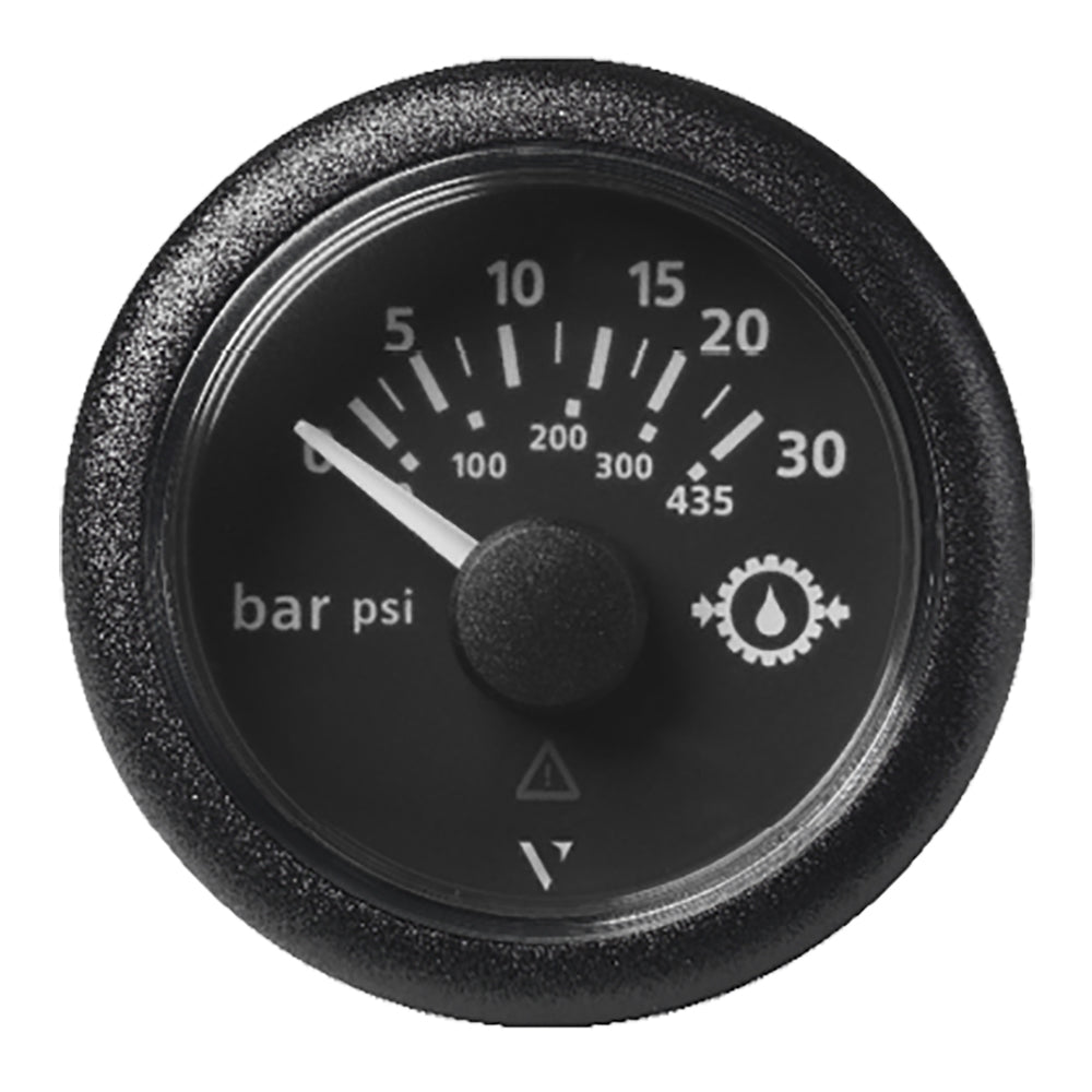 Suncoast Marine and Auto offers Veratron 52MM (2-1/16") ViewLine Transmission Oil Pressure 30 Bar/435 PSI - Black Dial Round Bezel [A2C59514141]