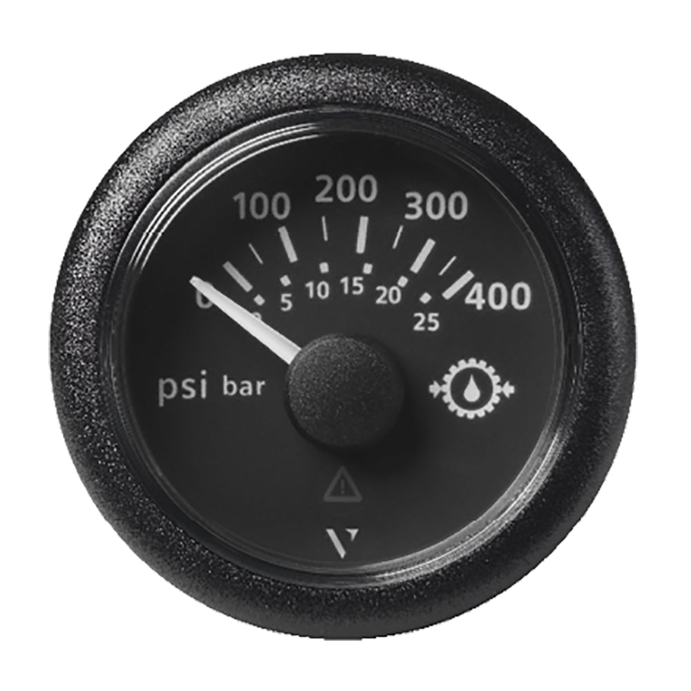 Suncoast Marine and Auto offers Veratron 2-1/16" (52mm) ViewLine Transmission Oil Pressure 400 PSI/25 Bar - Black Dial Round Bezel [A2C59514145]