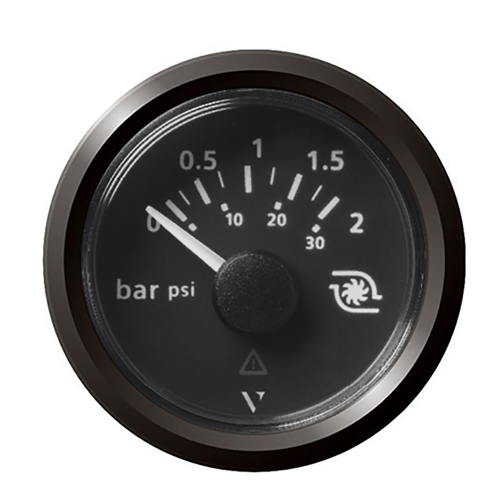 Suncoast Marine and Auto offers Veratron 52MM (2-1/16") ViewLine Boost Pressure Gauge 2 Bar/30 PSI - Black Dial Triangular Bezel [A2C59514152]