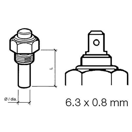 Suncoast Marine and Auto offers Veratron Engine Oil Temperature Sensor - Single Pole, Common Ground - 50-150C/120-300F - 6/24V - M14 x 1.5 Thread [323-801-004-002N]