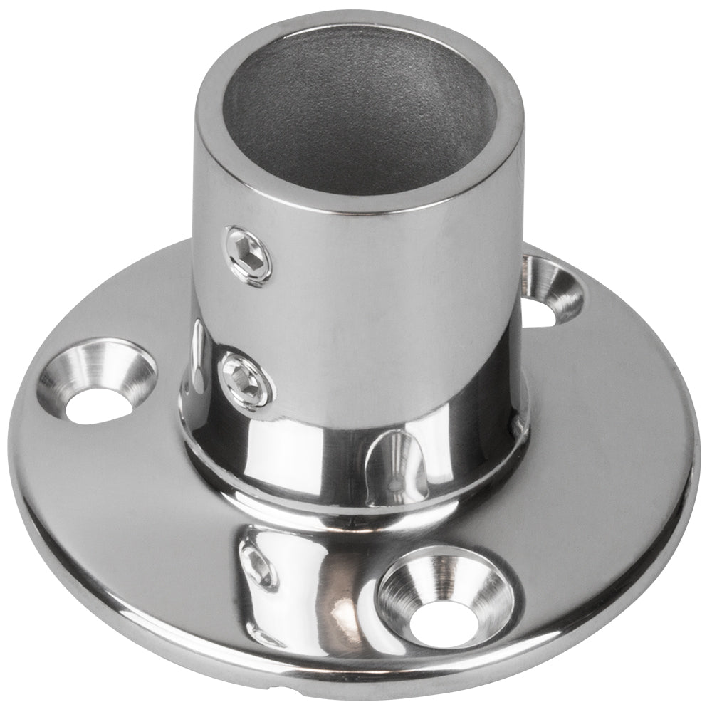 Suncoast Marine and Auto offers Sea-Dog Rail Base Fitting 2-3/4" Round Base 90 316 Stainless Steel - 1" OD [280901-1]