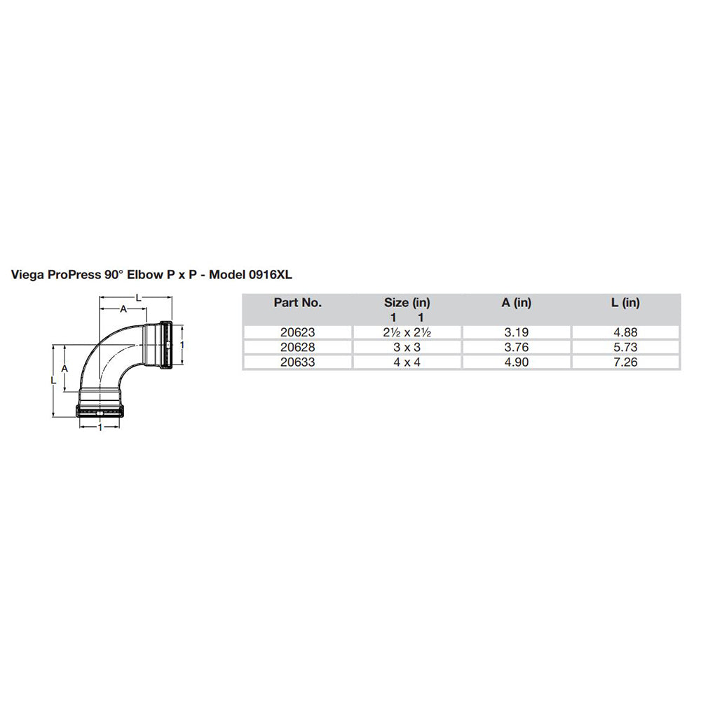 Suncoast Marine and Auto offers Viega ProPress 2-1/2" - 90 Copper Elbow - Double Press Connection - Smart Connect Technology [20623]