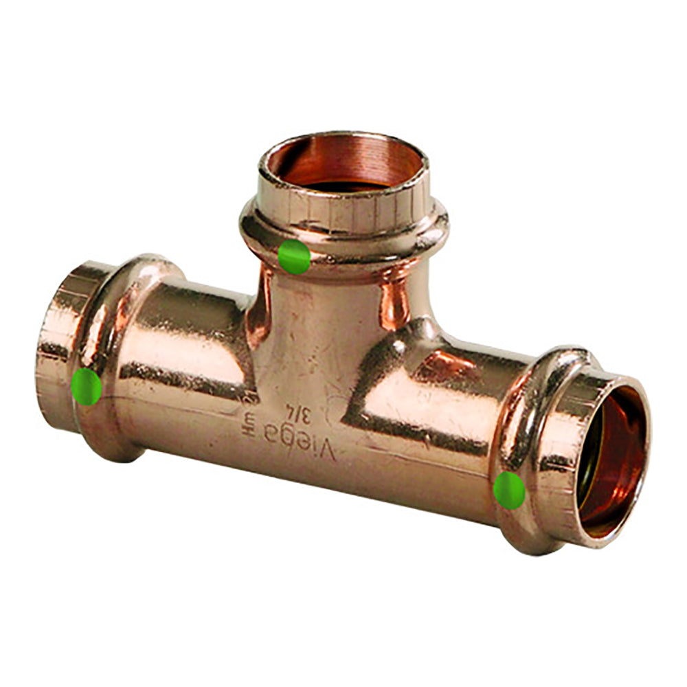 Suncoast Marine and Auto offers Viega ProPress 1/2" Copper Tee - Triple Press Connection - Smart Connect Technology [77377]