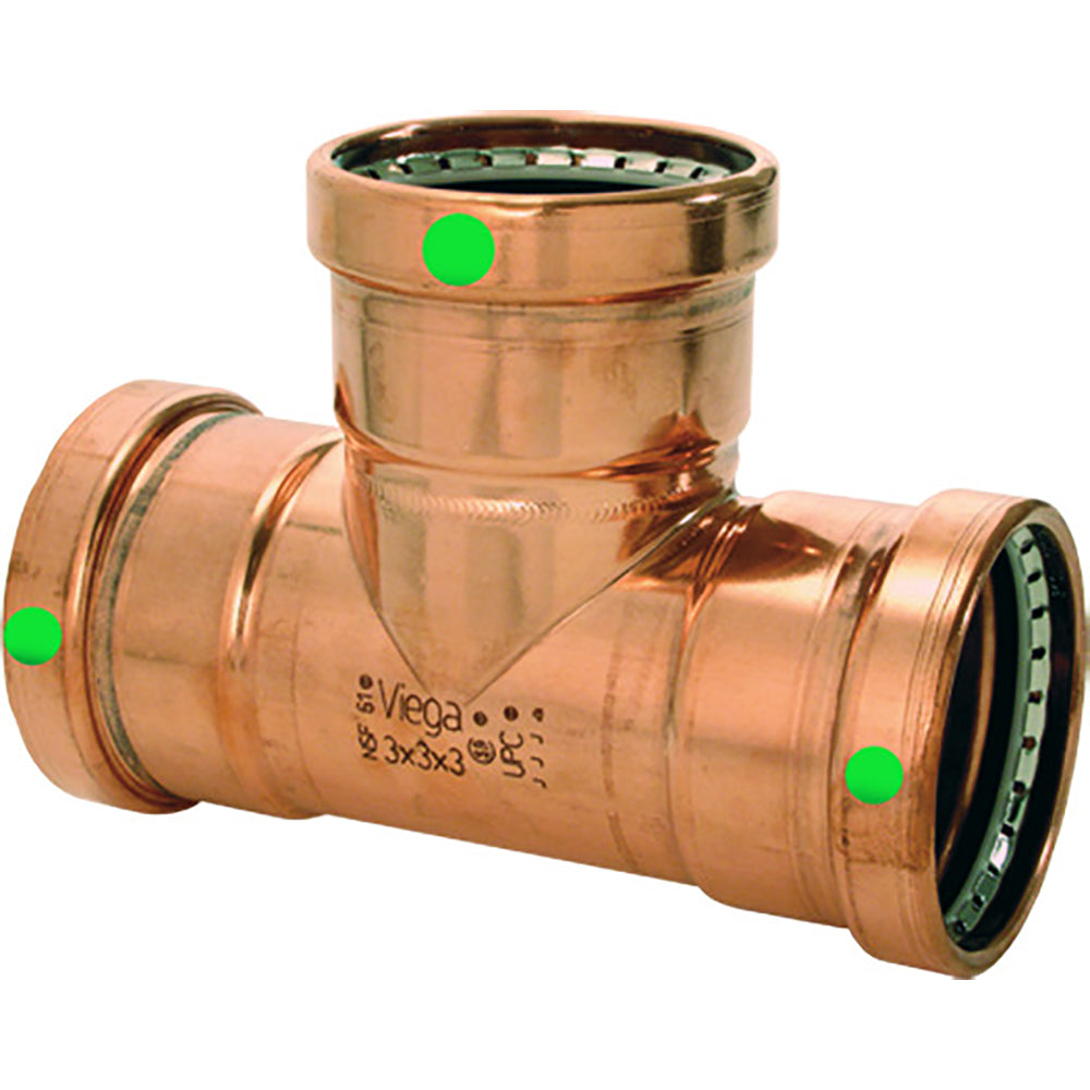 Suncoast Marine and Auto offers Viega ProPress 2-1/2" Copper Tee - Triple Press Connection - Smart Connect Technology [20683]