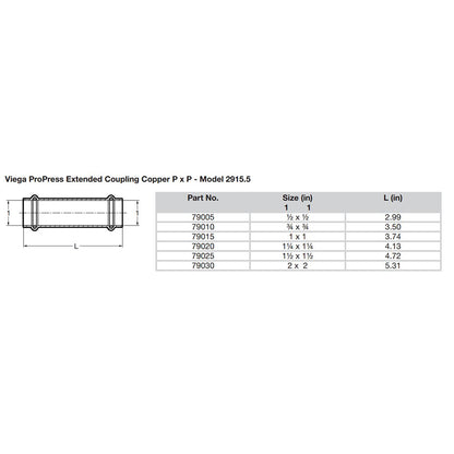 Suncoast Marine and Auto offers Viega ProPress 1" Extended Coupling w/o Stop - Double Press Connection - Smart Connect Technology [79015]