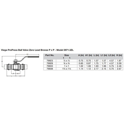 Suncoast Marine and Auto offers Viega ProPress 3/4" Zero Lead Bronze Ball Valve w/Stainless Stem - Double Press Connection - Smart Connect Technology [79928]