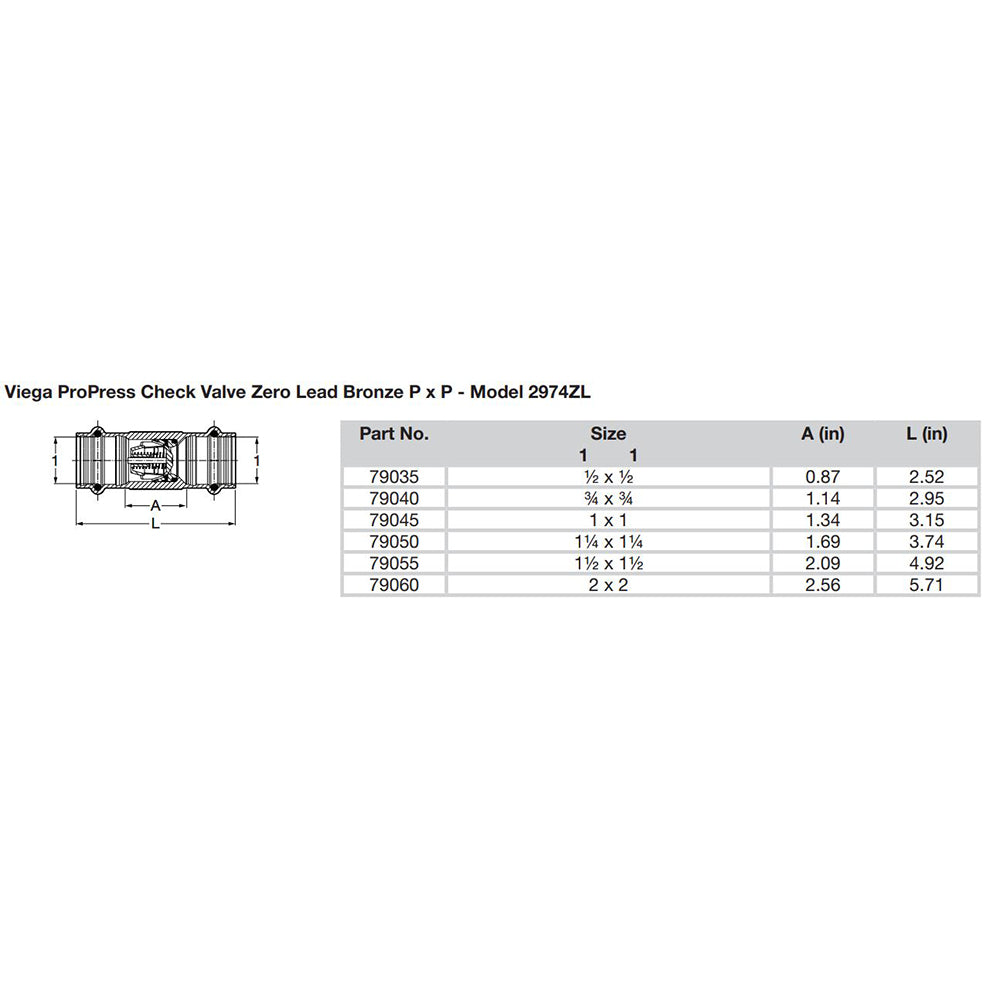 Suncoast Marine and Auto offers Viega ProPress 1/2" Zero Lead Check Valve - Double Press Connection - Smart Connect Technology [79035]