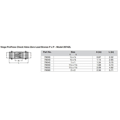 Suncoast Marine and Auto offers Viega ProPress 1/2" Zero Lead Check Valve - Double Press Connection - Smart Connect Technology [79035]