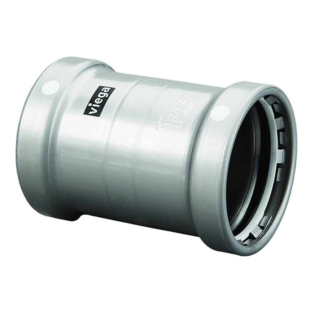 Suncoast Marine and Auto offers Viega MegaPress 2-1/2" Carbon Steel Coupling w/o Stop w/FMK - Double Press Connection - Smart Connect Technology [26685]