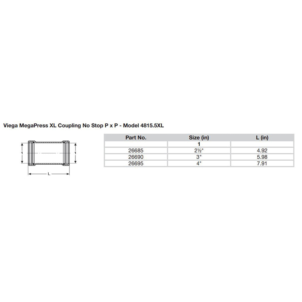 Suncoast Marine and Auto offers Viega MegaPress 3" Carbon Steel Coupling w/o Stop w/FMK - Double Press Connection - Smart Connect Technology [26690]