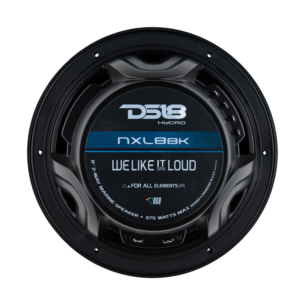 Suncoast Marine and Auto offers DS18 HYDRO 8" 2-Way Marine Speakers w/RGB LED Lights 375W - Matte Black [NXL-8BK]