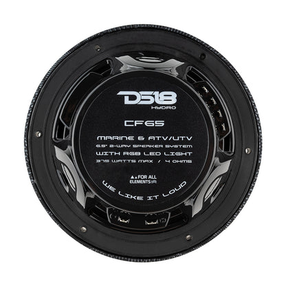 Suncoast Marine and Auto offers DS18 HYDRO 6.5" 2-Way Marine Speakers w/RGB LED Lights 375W - Black Carbon Fiber [CF-65]