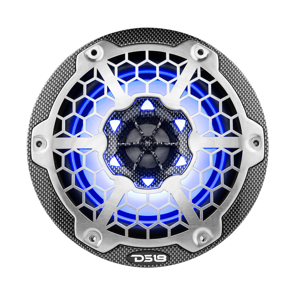 Suncoast Marine and Auto offers DS18 HYDRO 6.5" 2-Way Marine Speakers w/RGB LED Lights 375W - Black Carbon Fiber [CF-65]