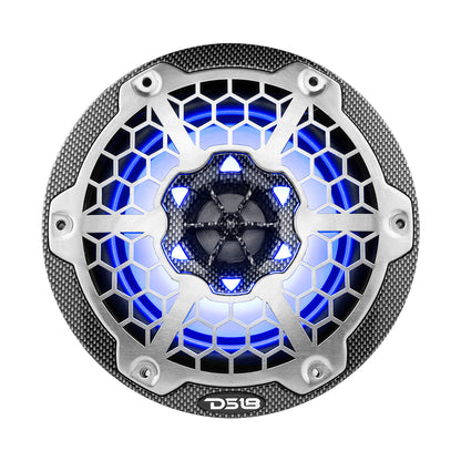 Suncoast Marine and Auto offers DS18 HYDRO 6.5" 2-Way Marine Speakers w/RGB LED Lights 375W - Black Carbon Fiber [CF-65]