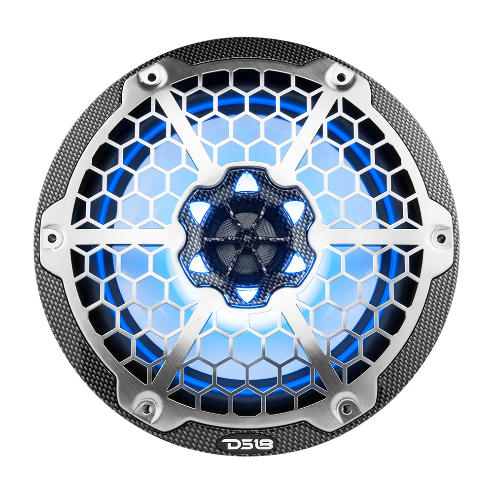 Suncoast Marine and Auto offers DS18 HYDRO 8" 2-Way Marine Speakers w/RGB LED Lights 450W - Black Carbon Fiber [CF-8]