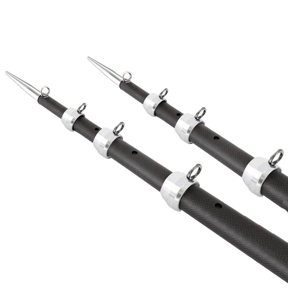 Suncoast Marine and Auto offers Tigress XD 3K Carbon Fiber Telescoping Outrigger Poles - 21 - Matte Black/ Silver - Pair [88679-4]