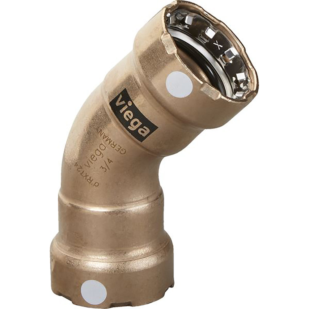 Suncoast Marine and Auto offers Viega MegaPress 1" 45 Copper Nickel Elbow - Double Press Connection - Smart Connect Technology [88100]