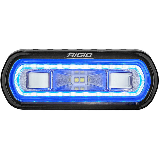 Suncoast Marine and Auto offers RIGID Industries SR-L Series Marine Spreader Light - Black Surface Mount - White Light w/Blue Halo [52101]