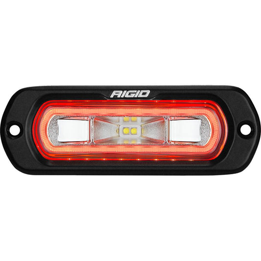 Suncoast Marine and Auto offers RIGID Industries SR-L Series Marine Spreader Light - Black Flush Mount - White Light w/Red Halo [52202]