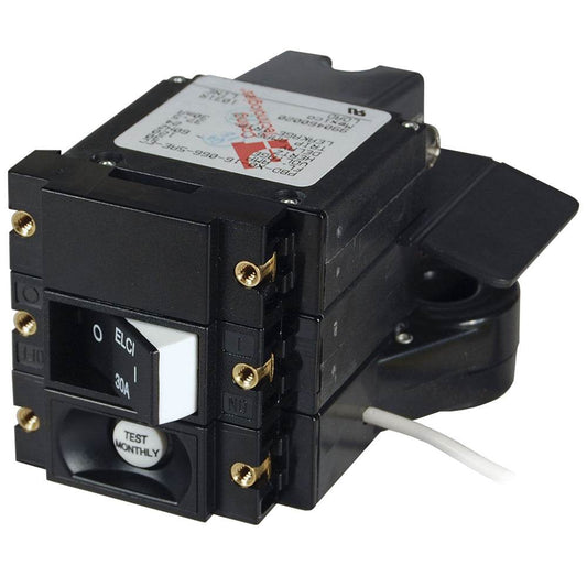 Suncoast Marine and Auto offers Blue Sea A-Series ELCI Main Circuit Breaker - Double Pole 120V AC 30A - Flat Rocker [3102100]