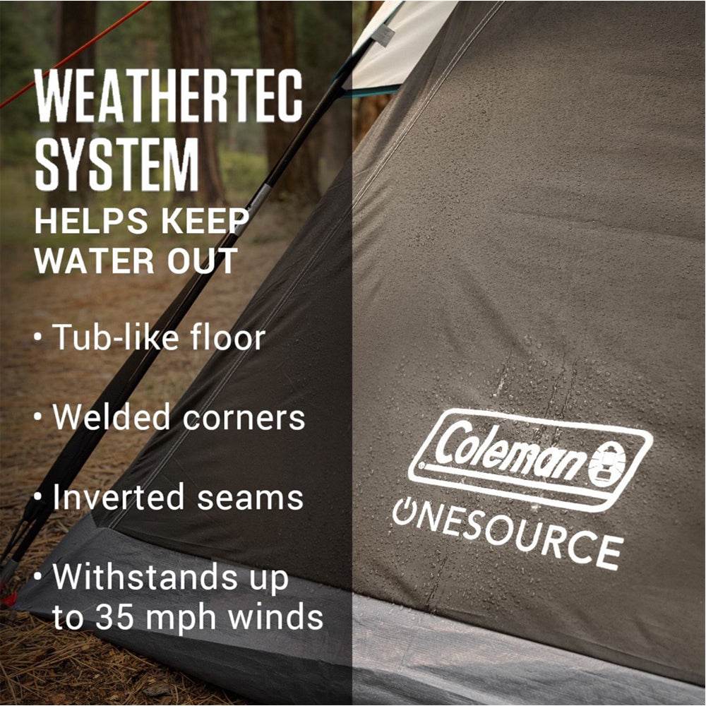 Suncoast Marine and Auto offers Coleman OneSource Rechargeable 4-Person Camping Dome Tent w/Airflow System LED Lighting [2000035457]