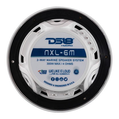 Suncoast Marine and Auto offers DS18 New Edition HYDRO 6.5" 2-Way Marine Speakers w/RGB LED Lighting 300W - White [NXL-6M/WH]