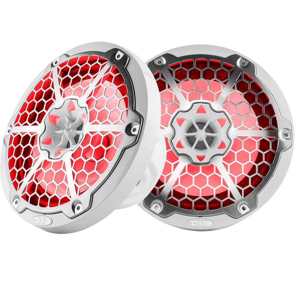 Suncoast Marine and Auto offers DS18 New Edition HYDRO 8" 2-Way Marine Speakers w/RGB LED Lighting 375W - White [NXL-8M/WH]