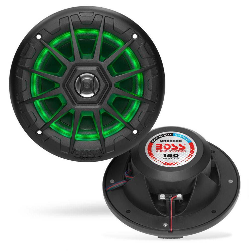 Suncoast Marine and Auto offers Boss Audio MRGB55B 5.25" Marine Speakers w/RGB Lighting - Black [MRGB55B]