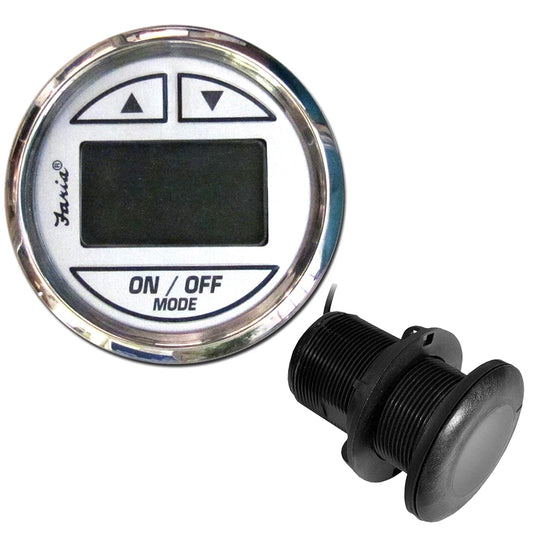 Suncoast Marine and Auto offers Faria Chesapeake White SS 2" Depth Sounder w/Thru-Hull Transducer [13894]