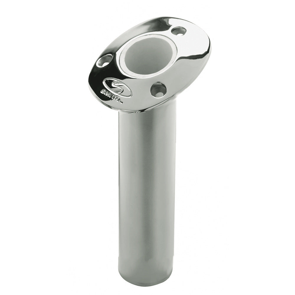 Suncoast Marine and Auto offers C.E. Smith Flush Mount Rod Holder - 15 Degree 9" Depth - Stainless Steel - Cast Gimbal - White Vinyl Liner [53671CA]