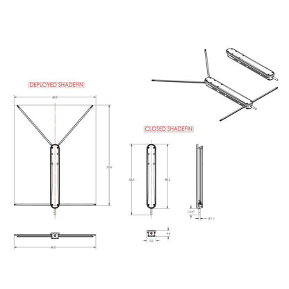 Suncoast Marine and Auto offers TACO ShadeFin w/Black Fabric, Case Fixed Rod Holder Mount Kit [T10-3000-4]