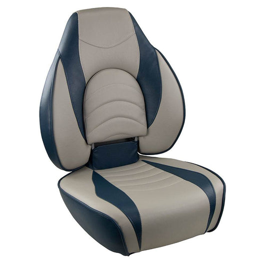 Suncoast Marine and Auto offers Springfield Fish Pro High Back Folding Seat - Blue/Grey (1041631-1)