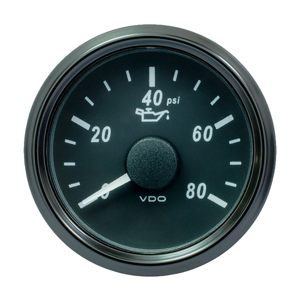 Suncoast Marine and Auto offers VDO SingleViu 52mm (2-1/16") Oil Pressure Gauge - 80 PSI - 240-33 Ohm [A2C3833230030]