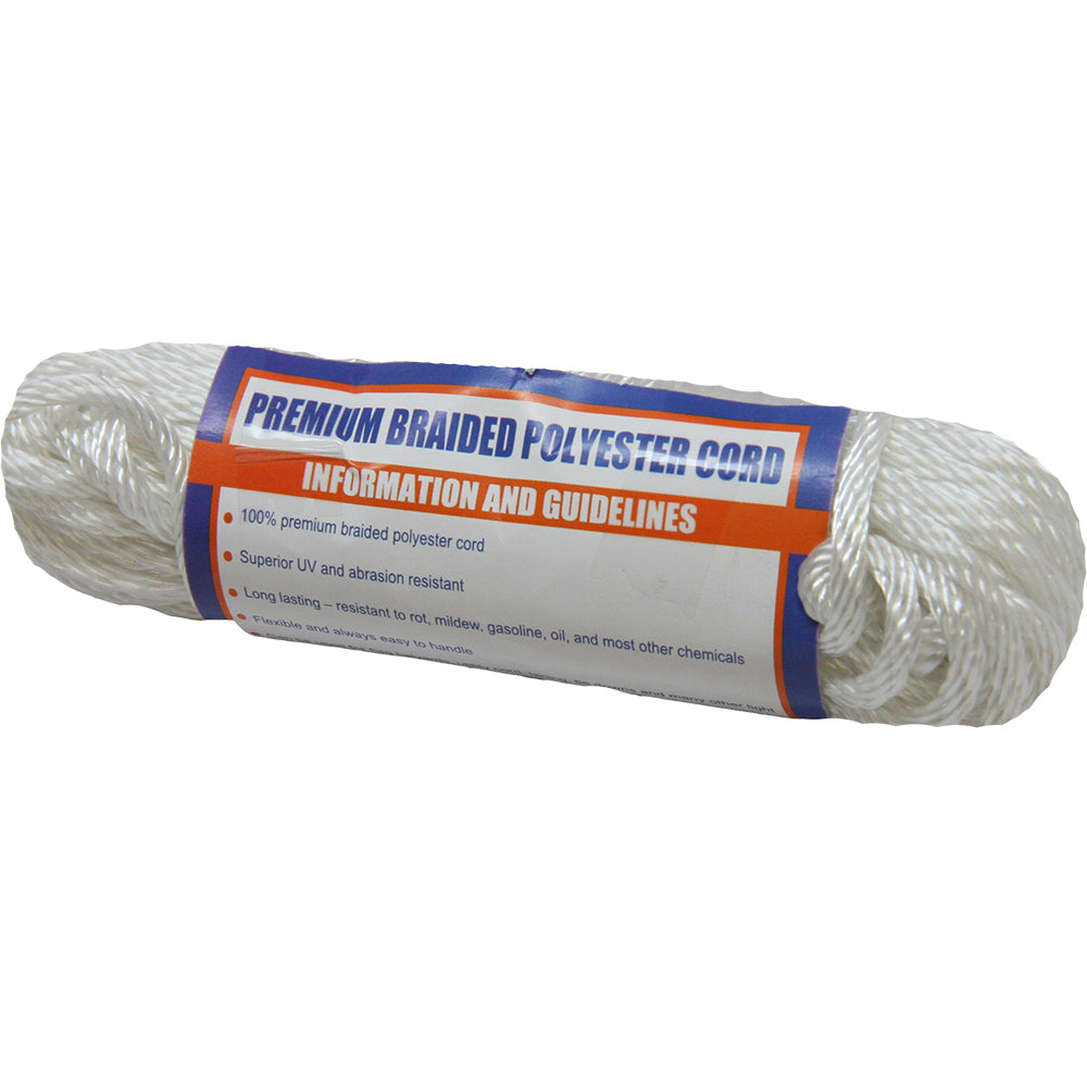 Suncoast Marine and Auto offers Sea-Dog Solid Braid Polyester Cord Hank - 5/32" x 50 - White [303304050-1]