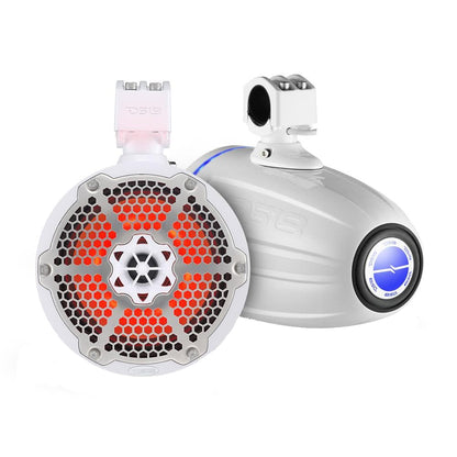 Suncoast Marine and Auto offers DS18 Hydro 6.5" Neodymium Wakeboard Speakers with 1" Driver and RGB LED Lights - 450W - White [NXL-X6TPNEO/WH]