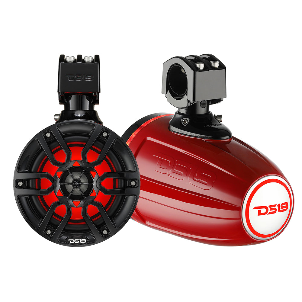 Suncoast Marine and Auto offers DS18 X Series HYDRO 6.5" Wakeboard Pod Tower Speakers w/RGB LED Light - 300W - Red [NXL-X6TP/RD]