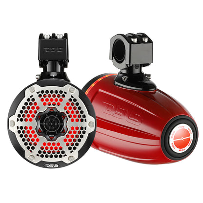 Suncoast Marine and Auto offers DS188" Neodymium Marine Towers w/Built-in Passive Radiator, 1" Driver RGB LED Light - 550 Watts (Pair) - Red [NXL-X8TPNEO/RD]