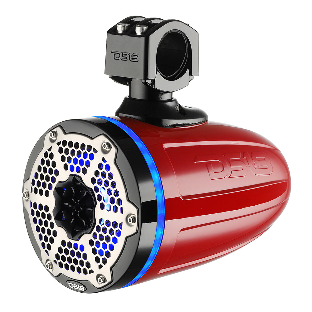 Suncoast Marine and Auto offers DS18 6.5" Neodymium Marine Towers w/Built-in Passive Radiator, 1" Driver RGB LED Light - 450 Watts (Pair) - Red [NXL-X6TPNEO/RD]