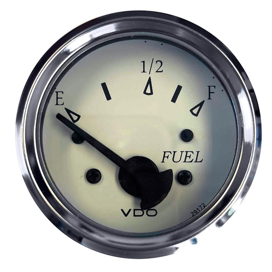 Suncoast Marine and Auto offers VDO Cockpit Marine 52MM (2-1/16") Fuel Level Gauge - White Dial/Chrome Bezel [301-15278]