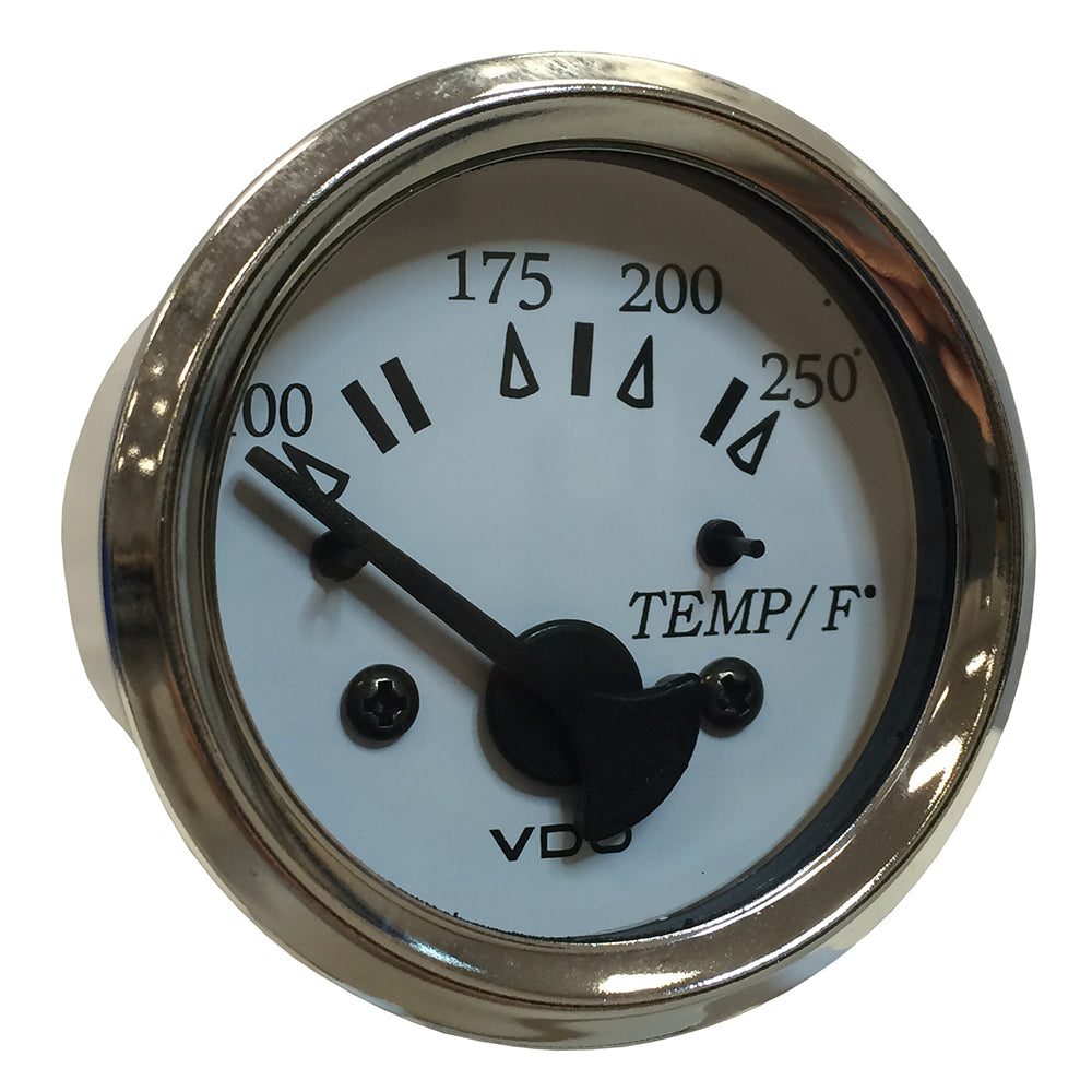 Suncoast Marine and Auto offers VDO Cockpit Marine 52MM (2-1/16") Water Temp. Gauge - 0-250F - White Dial/Chrome Bezel [310-15277]